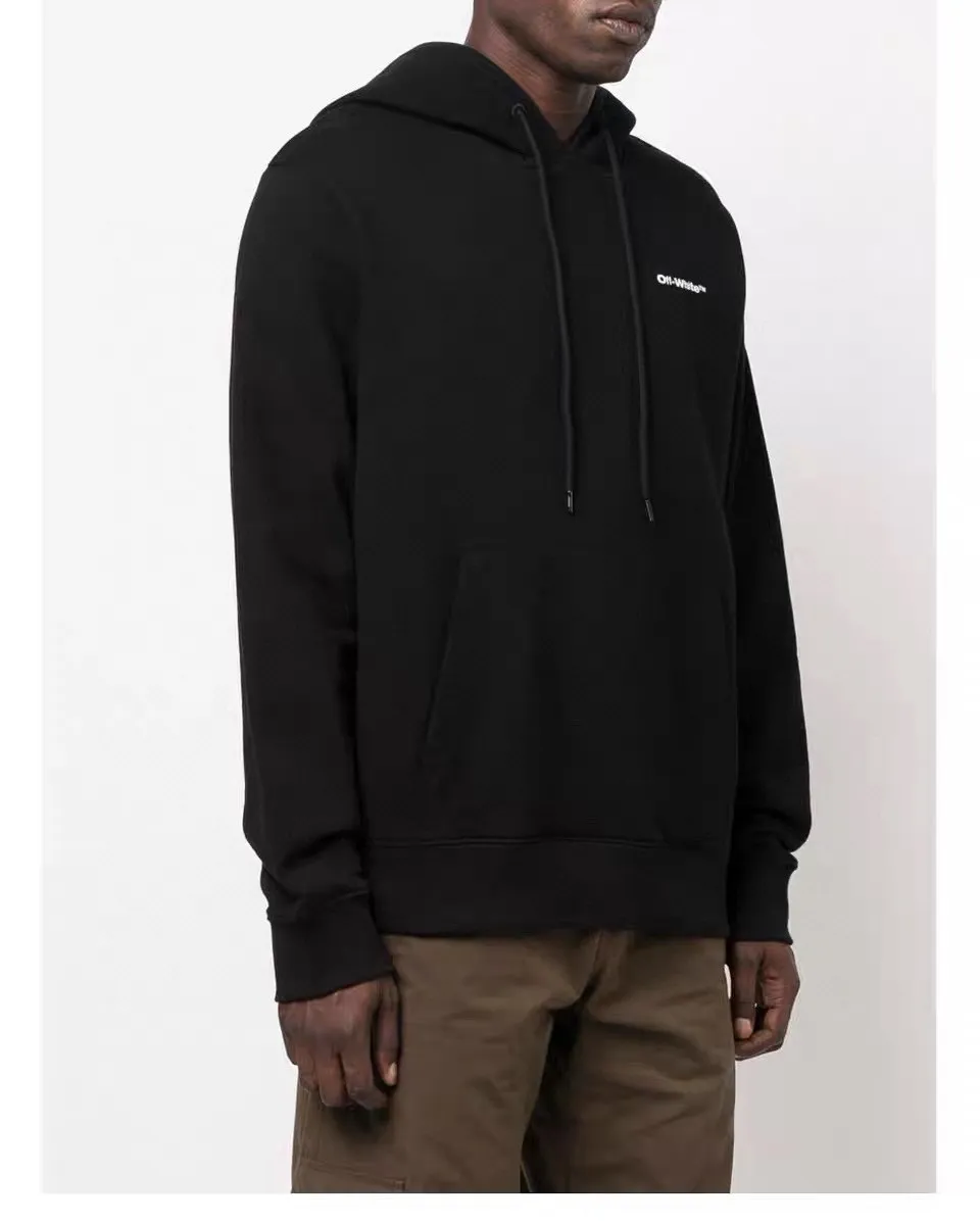 ♻️💯Upper body reference model picture❤️Top tested version OFF WHITE CO VIRGIL 22SS Overlapping Zebra Cross Arrow Hoodie Sweatshirt. The fabric and threads are custom-woven and dyed. The color of the fabric is dyed through color card comparison. There is no color difference. It is made of 420g double yarn terry fabric. The printing is done using a Japanese-owned MIMAKIi printing machine. There are no edges or burrs. Inkjet printing, heat transfer, hot pressing and cold tearing. The transparent fabric pattern is scratch-proof and ironing. The printing is not easy. The tape printing overlaps and the color depth is different. The washed label is also customized according to the original font from the company. The accessories still use OFFWHITE 21S/S full line of correct accessories. Rectangular plastic raised three-dimensional collar label. Late Color: Black Size: XS-L P:390